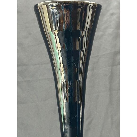 Hand Blown Glass Art Black Vase by Hurricane 15.25" - Picture 3 of 8